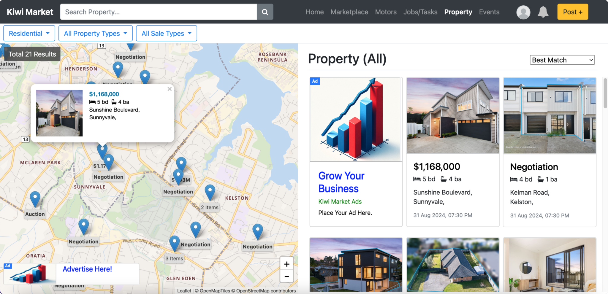 Finding Properties on the Map – Kiwi Market